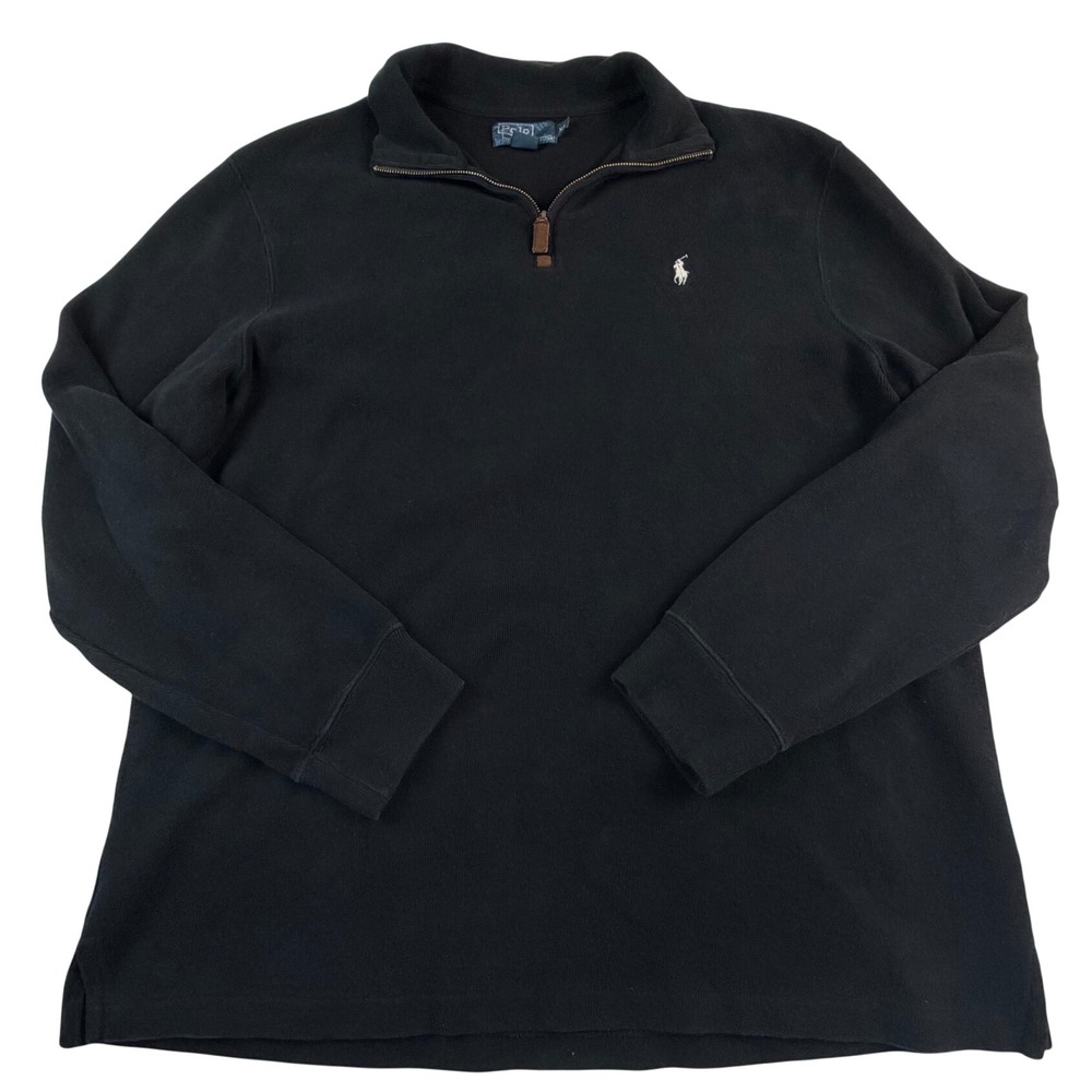 Polo Ralph Lauren Mens XL 100% Cotton Quarter Zip Pullover Pony Logo Sweater